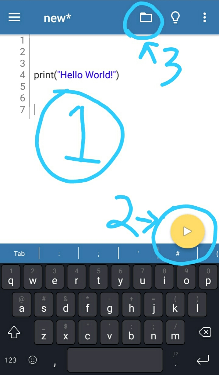 Tampilan awal Pydroid 3